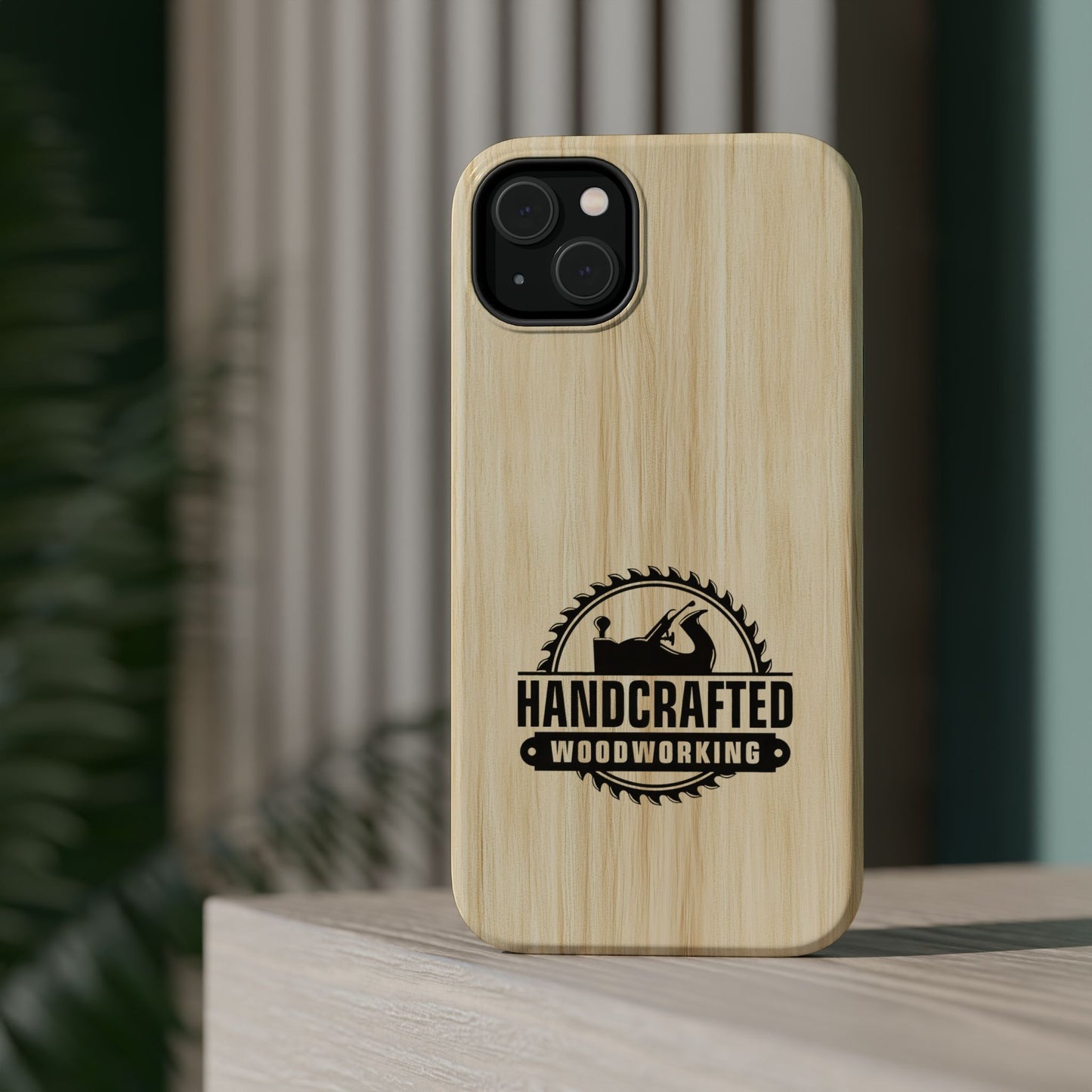 Handcrafted Woodworking Logo Magnetic Phone Cases
