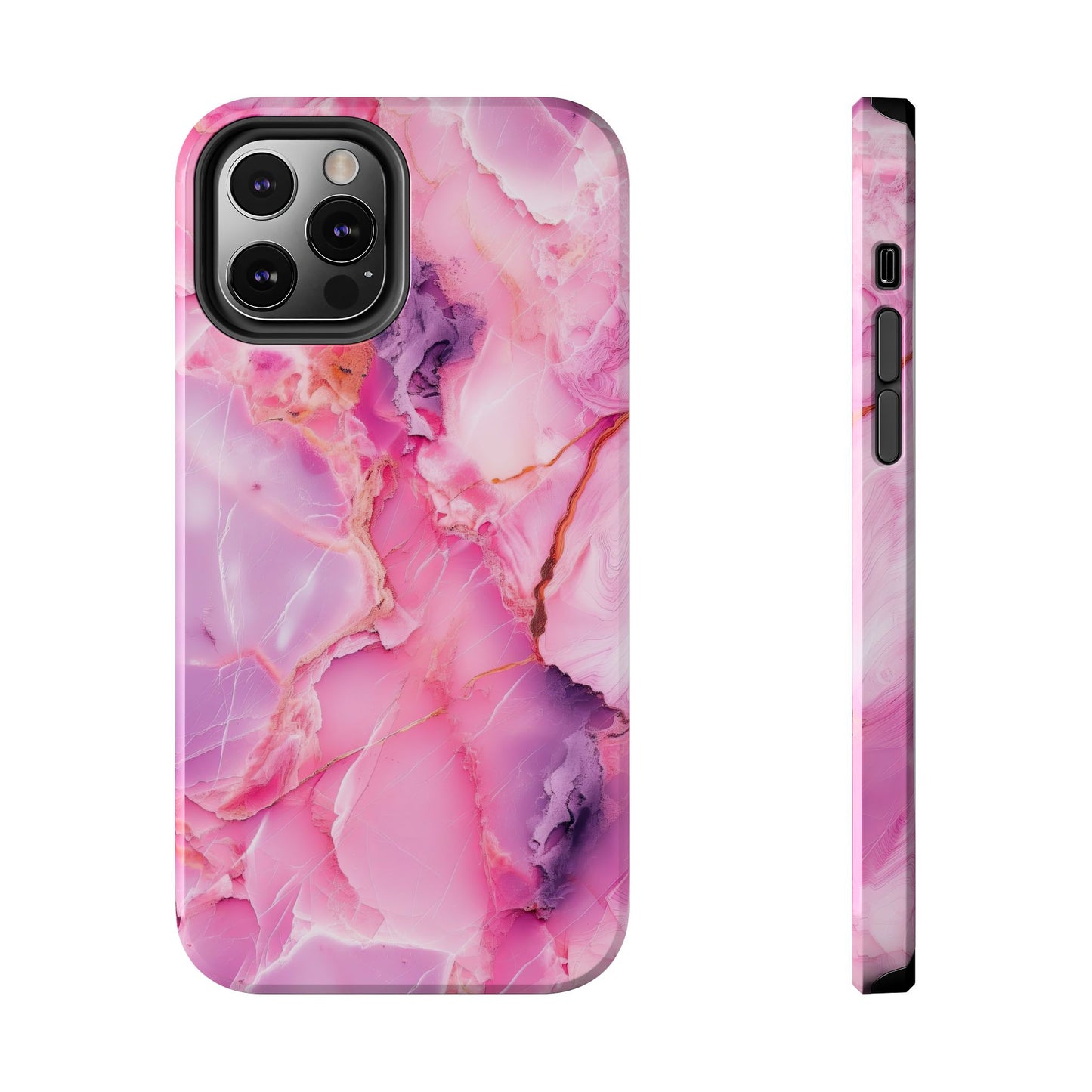 Pink Marble Tough Cases for iPhone, Stylish Protective Covers