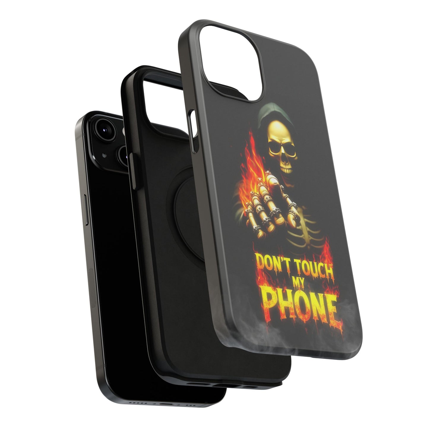 Skull Design Impact-Resistant iPhone Case, Don't Touch My Phone