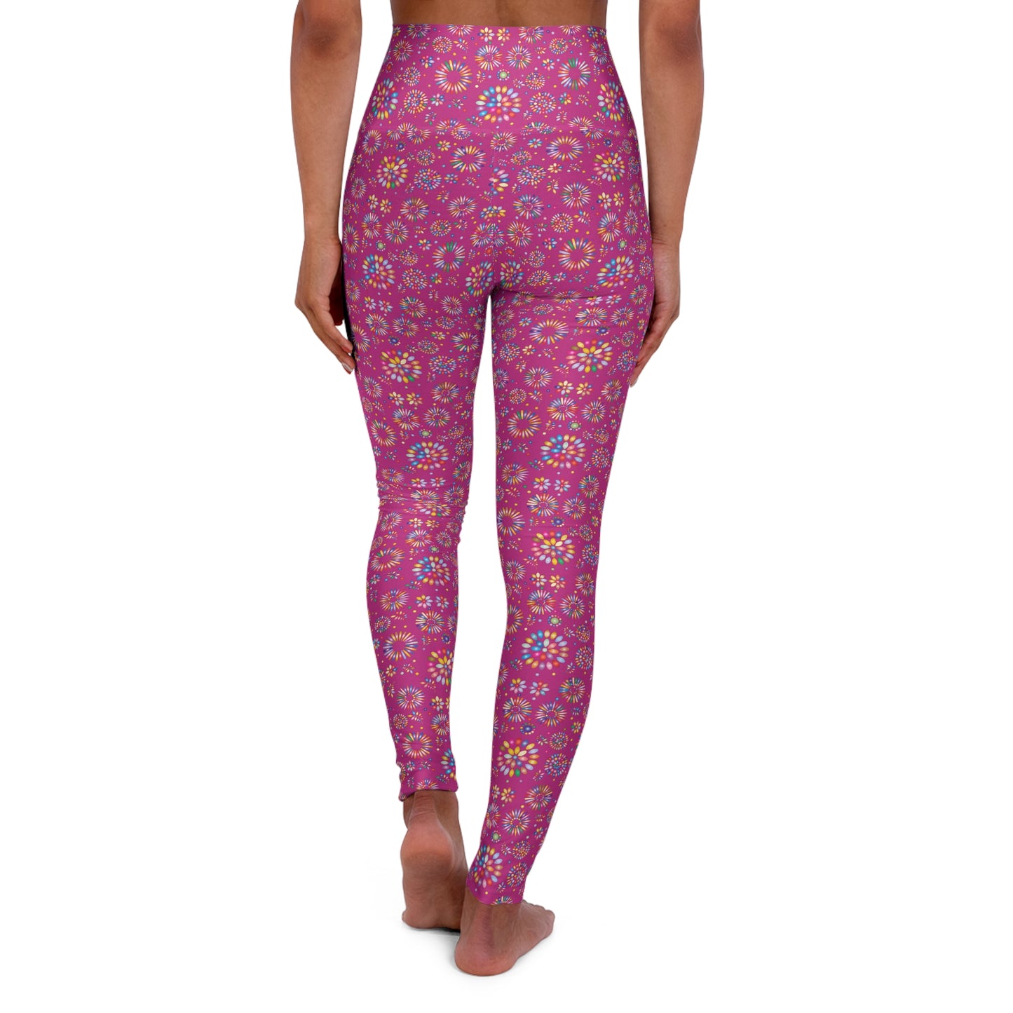 Vibrant Vibes High Waisted Yoga Leggings / Pink