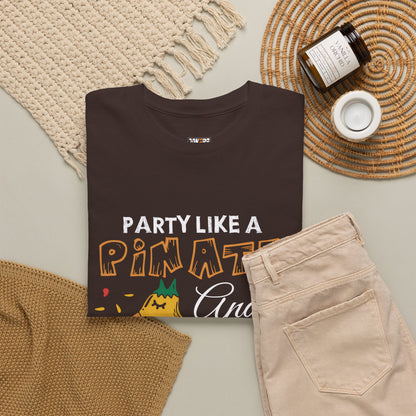 Funny Unisex Heavy Cotton Tee - 'Party Like a Piñata, Get Smashed!'