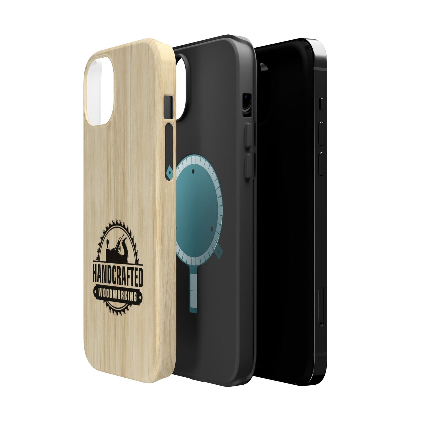 Handcrafted Woodworking Logo Magnetic Phone Cases