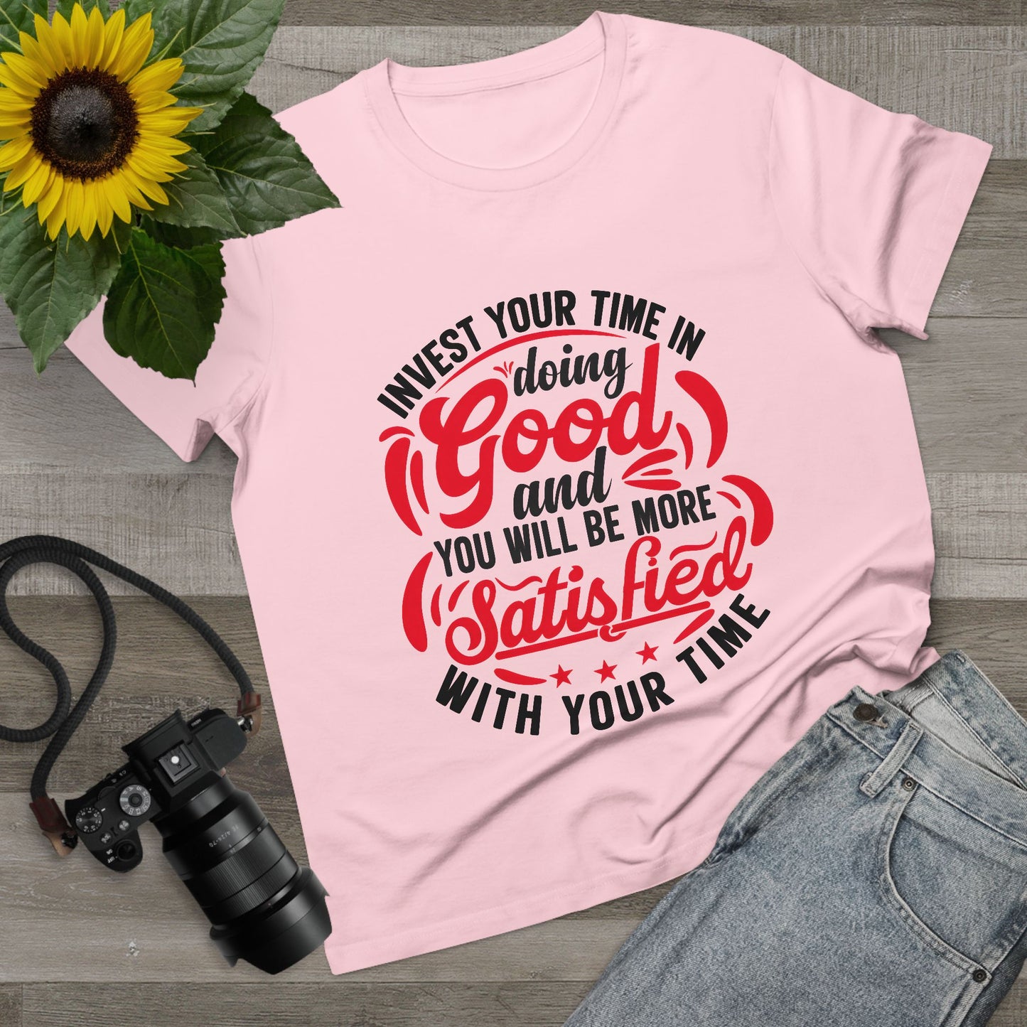 Inspirational Women's Maple Tee – Invest Your Time in Doing Good