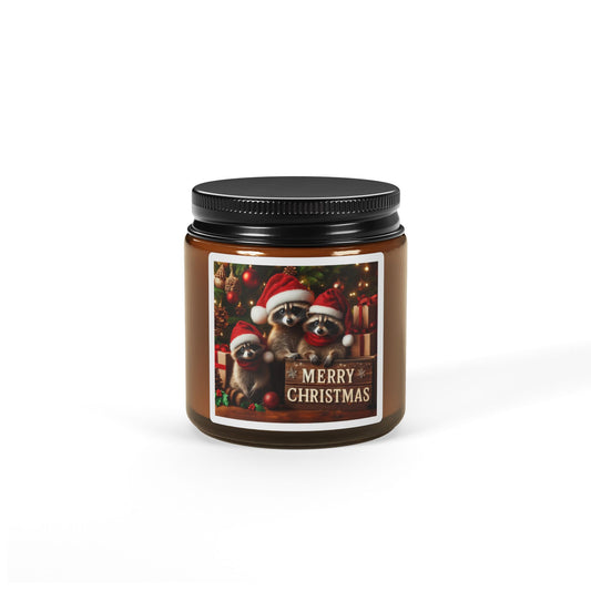 Christmas Scented Soy Candle (Multi-Size, Amber Jar)