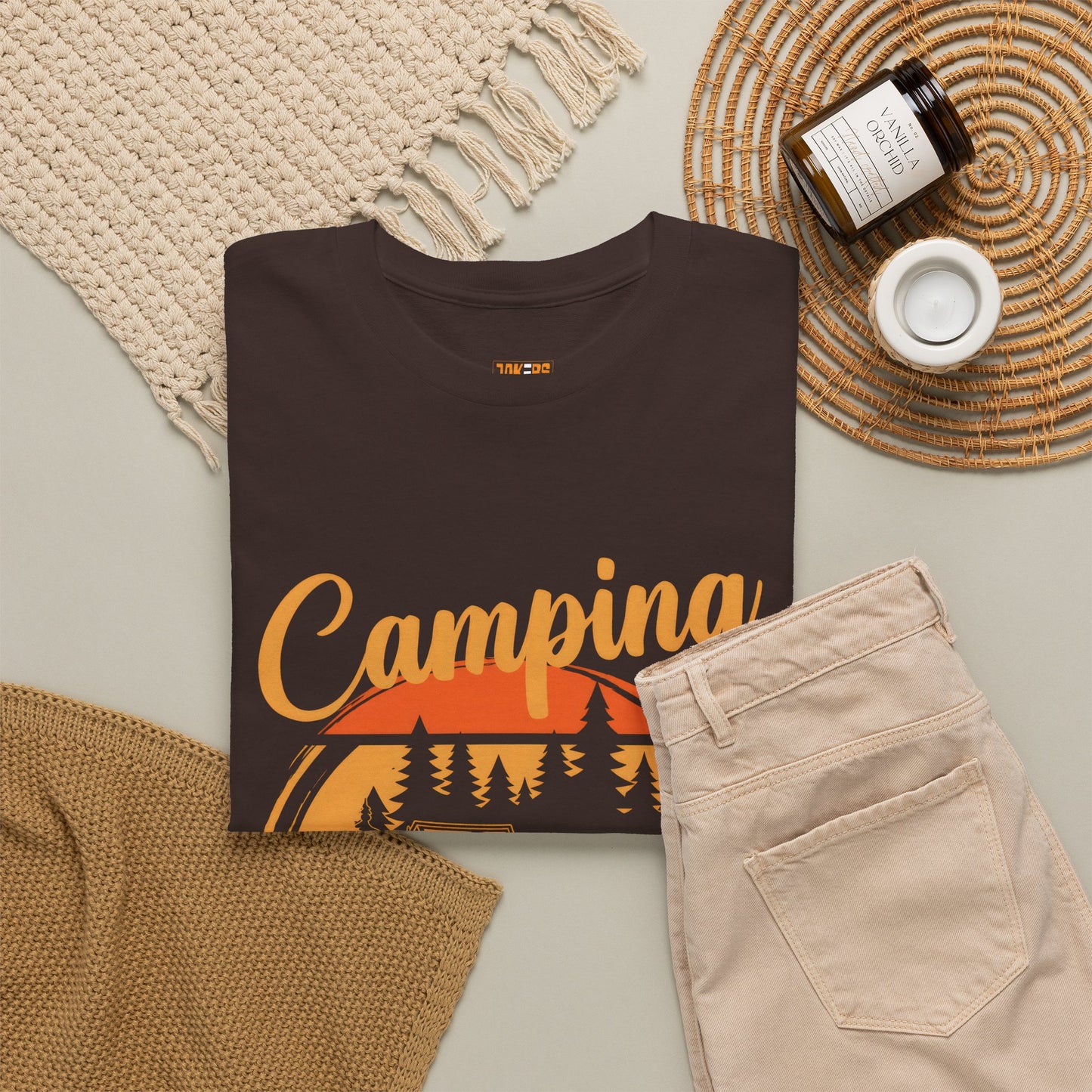 Camping Is My Happy Place Unisex Heavy Cotton Tee