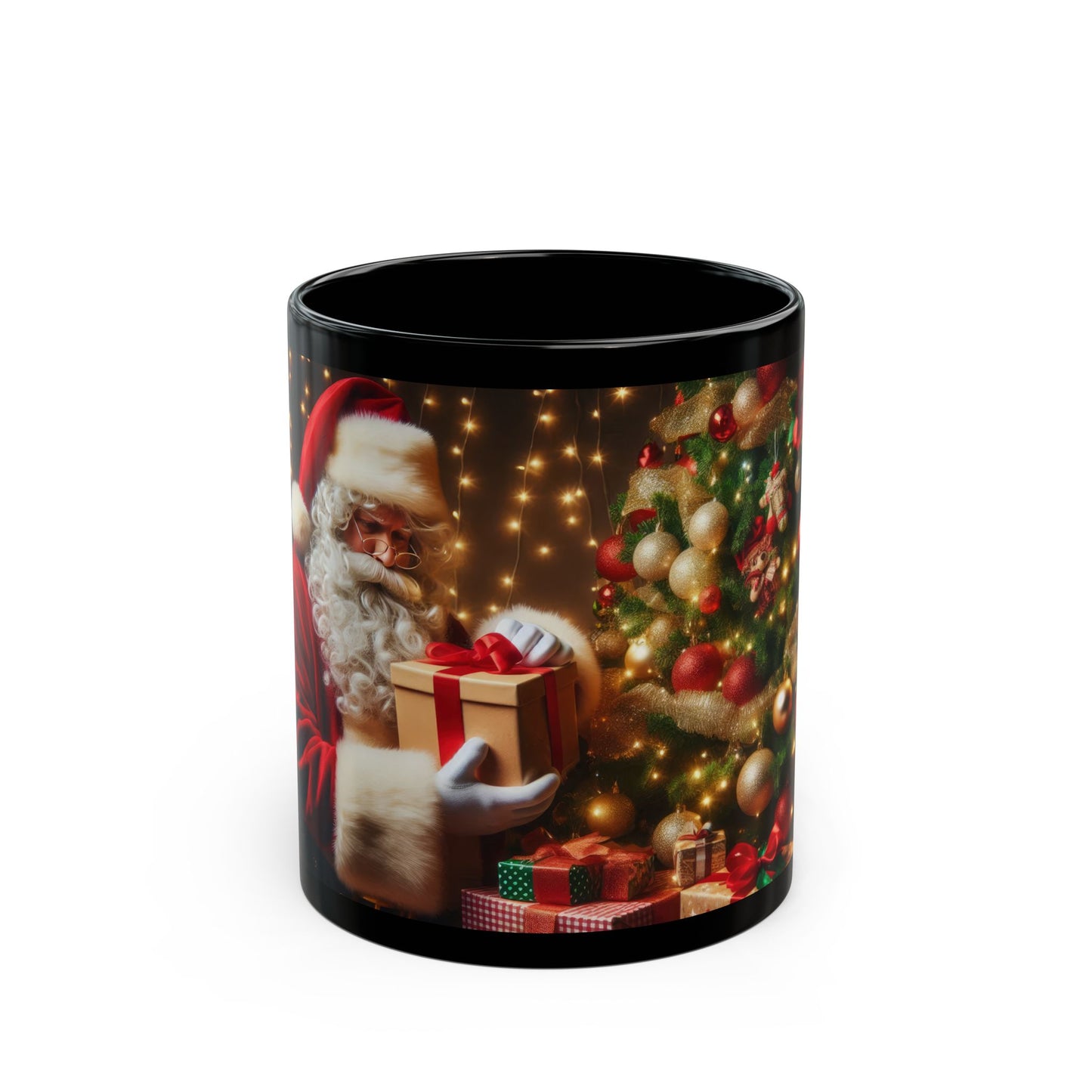 Santa’s Yuletide Gifts Black Mug - 11oz, 15oz