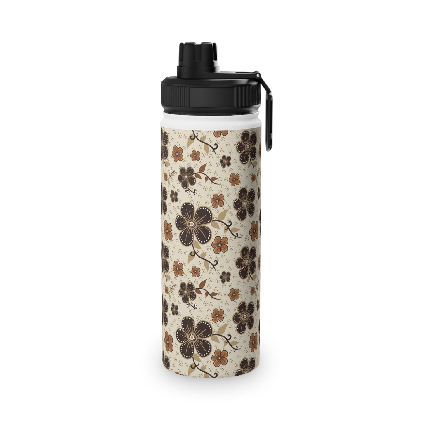 Timeless Elegance Stainless Steel Water Bottle, Sports Lid / Beige