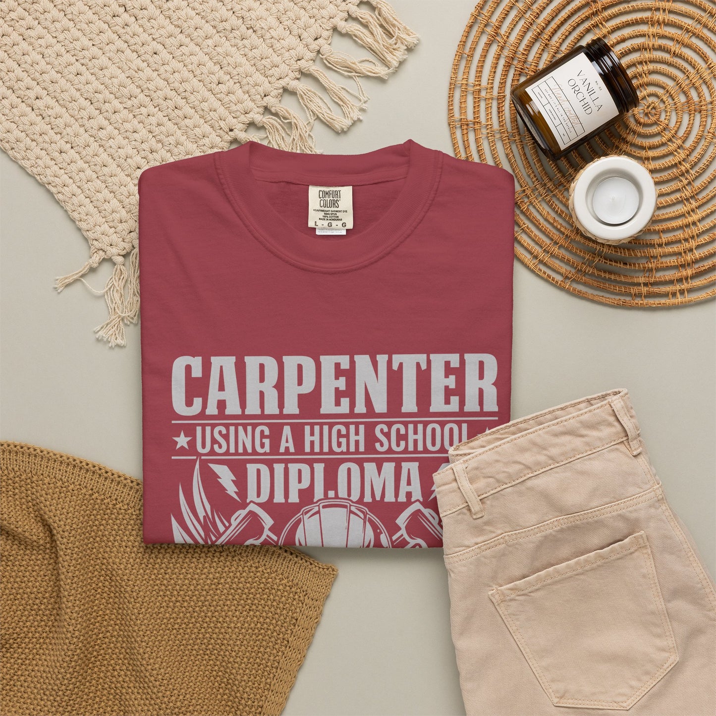 Carpenter T-Shirt - Unisex Garment-Dyed Tee for Skilled Trades