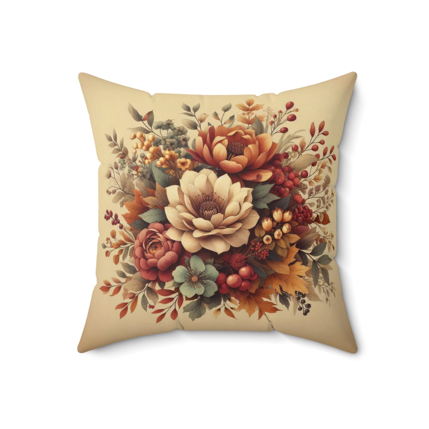 Autumn Bouquet Spun Polyester Square Pillow