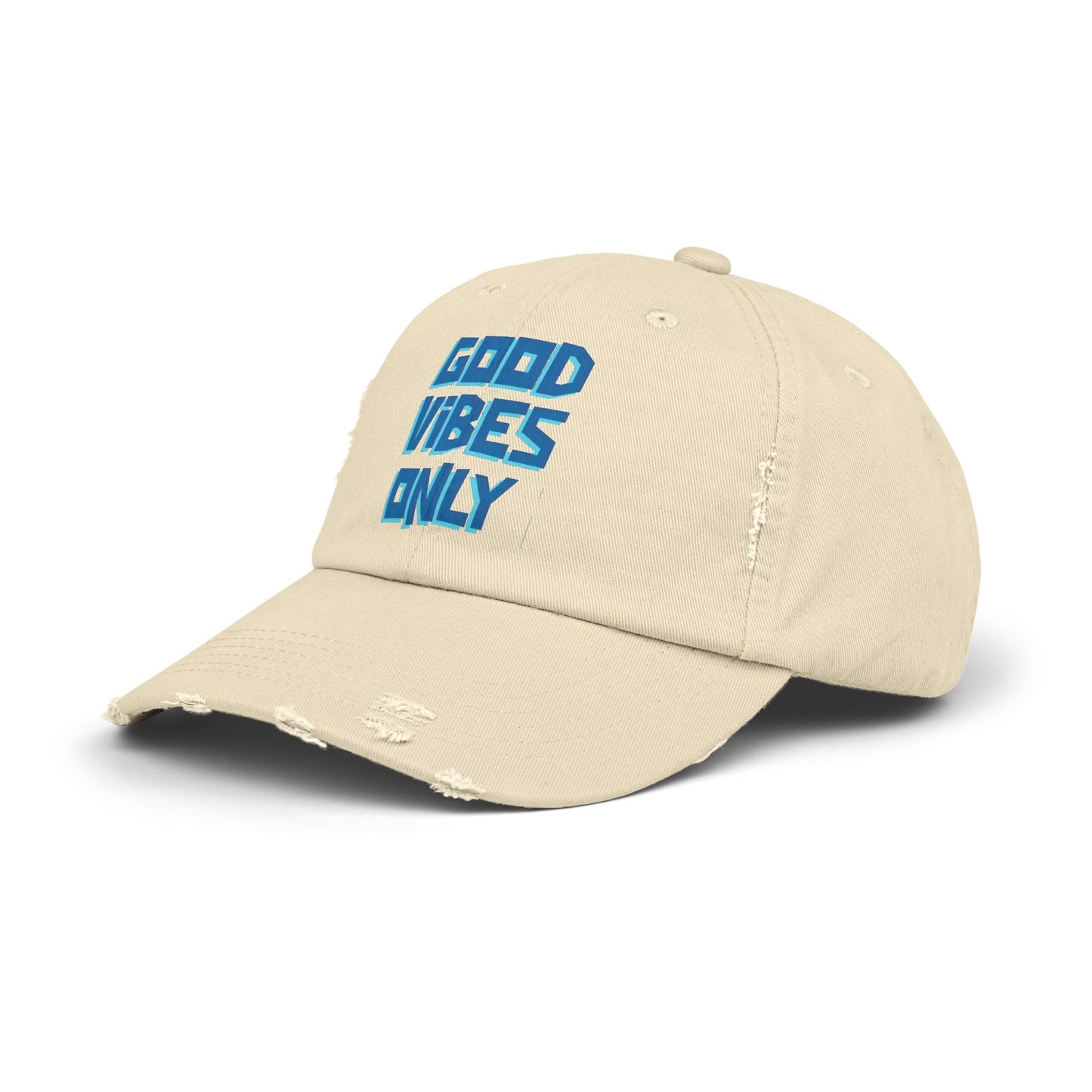 Good Vibes Only Unisex Distressed Cap