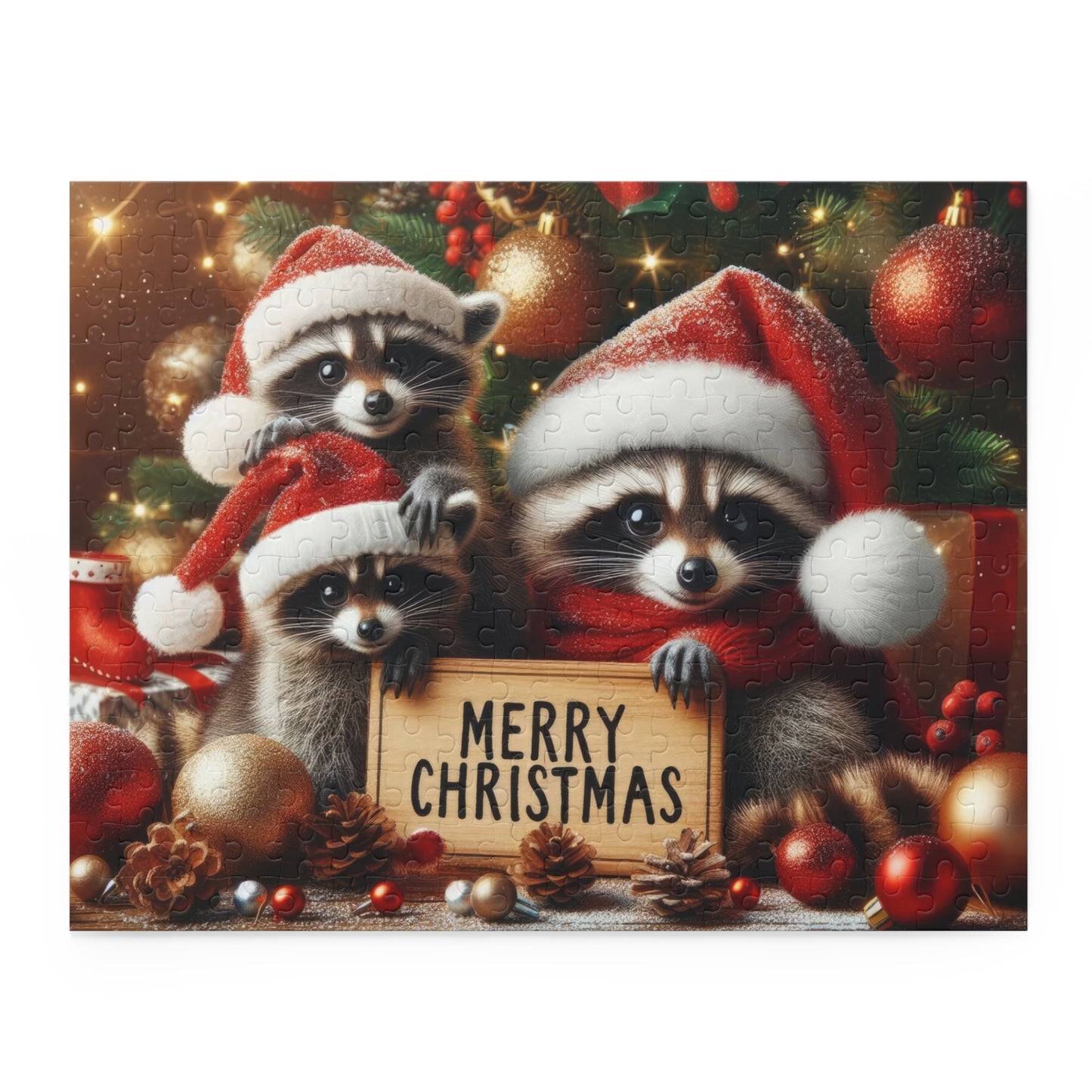 Festive Fur Family Puzzle (120, 252, 500-Piece)