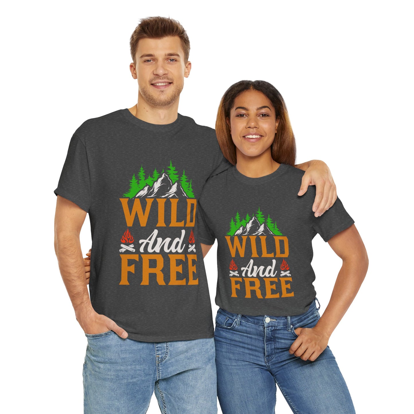 Wild and Free Unisex Heavy Cotton Tee - Perfect for Adventure Lovers