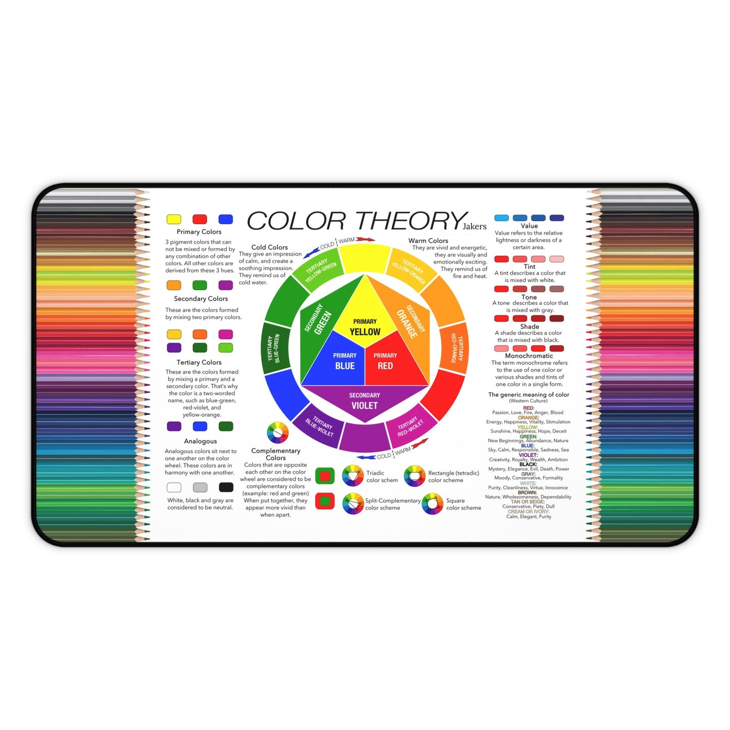 Educational Artist Desk Mat, Color Theory