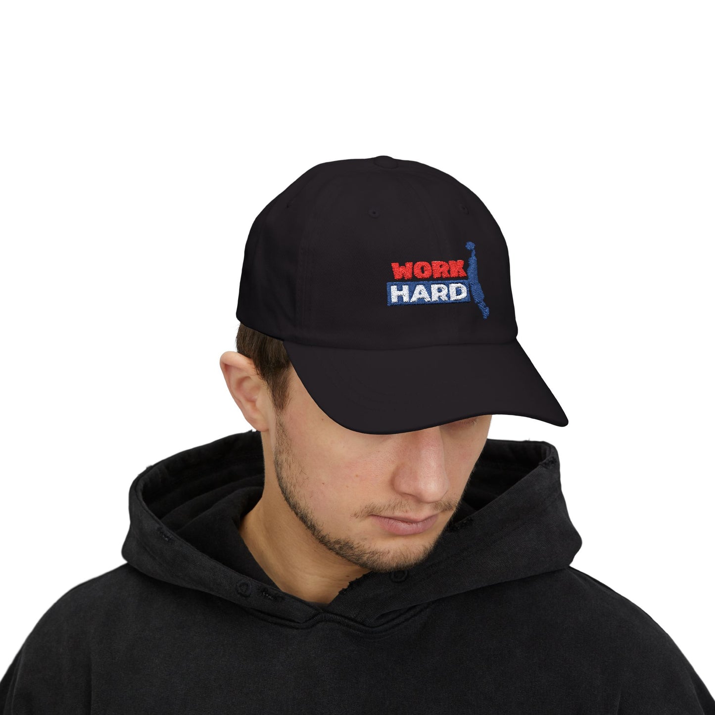 Work Hard Classic Dad Cap / embroidered