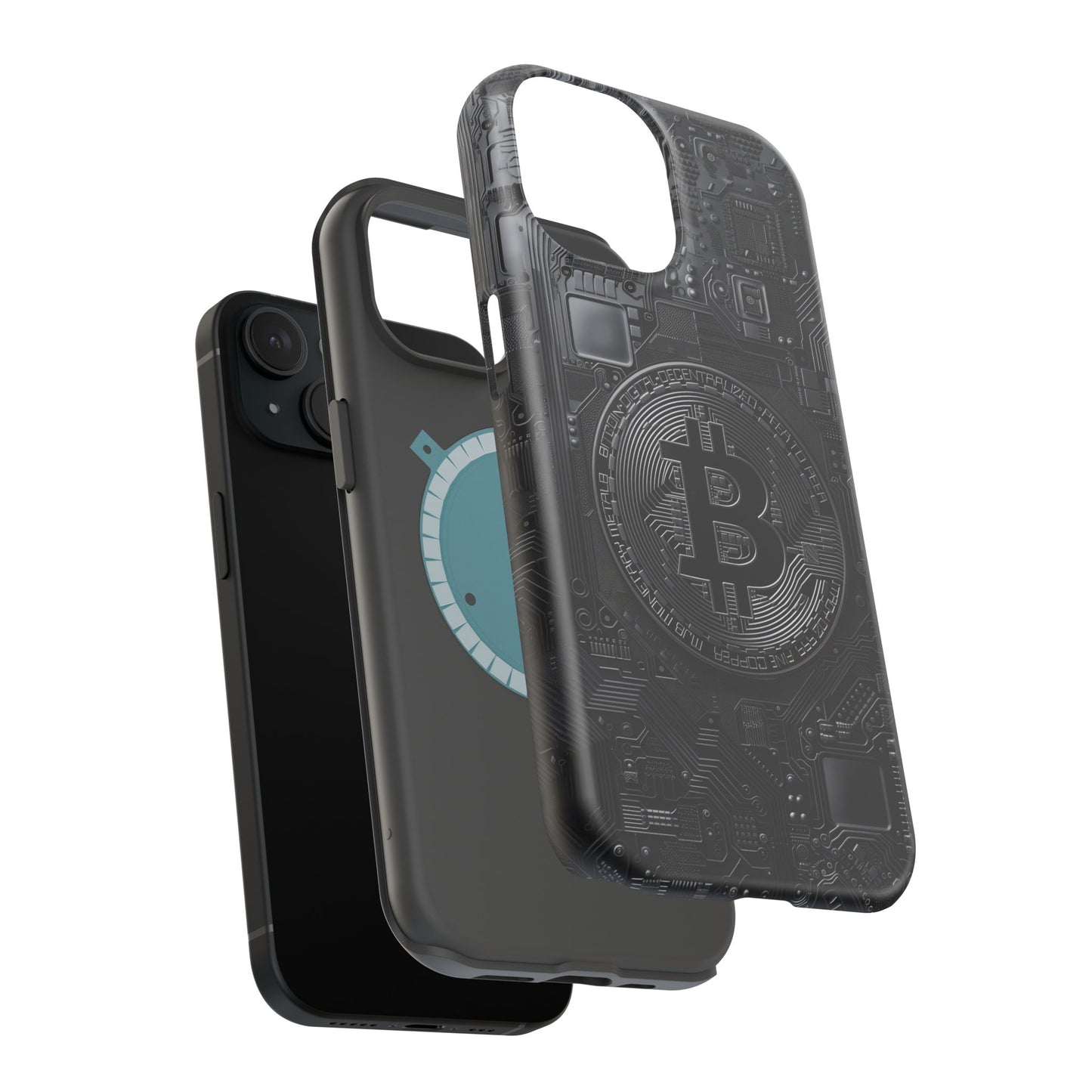 Black Bitcoin Magnetic iPhone Cases - Ideal for Tech Enthusiasts