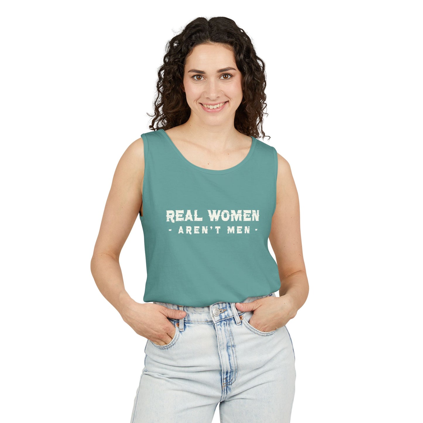 Real Women Unisex Garment-Dyed Tank Top  100% Ringspun US cotton