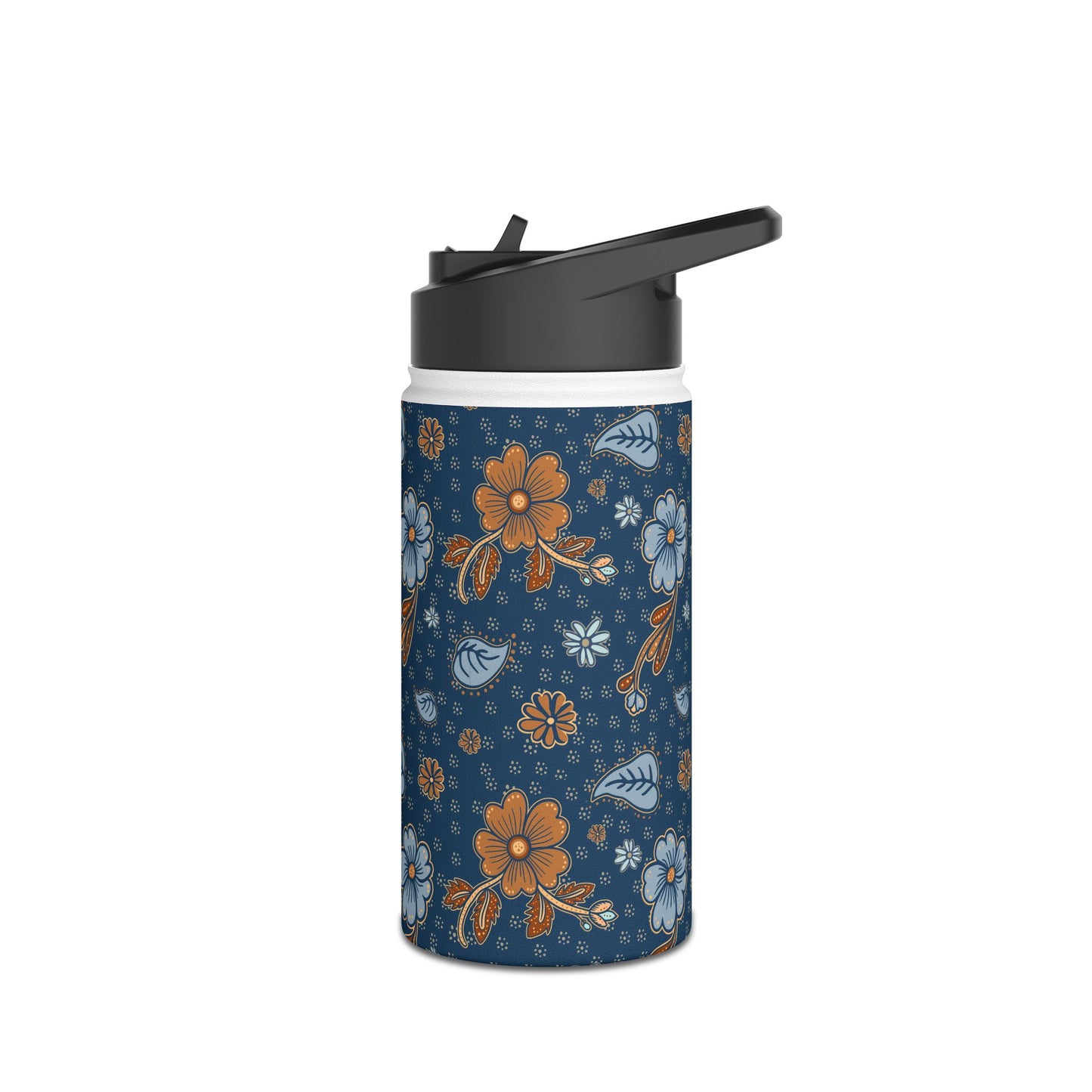 Timeless Elegance Stainless Steel Water Bottle, Standard Lid / Dark Blue