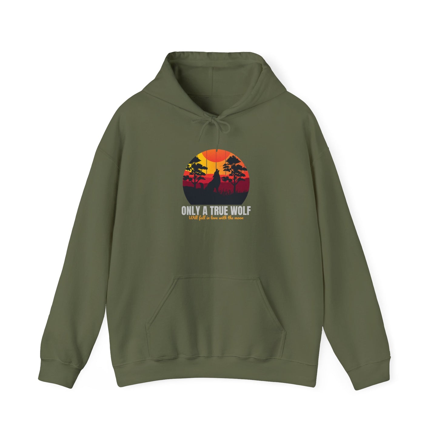 Only A True  Wolf Unisex Heavy Blend™ Hooded Sweatshirt