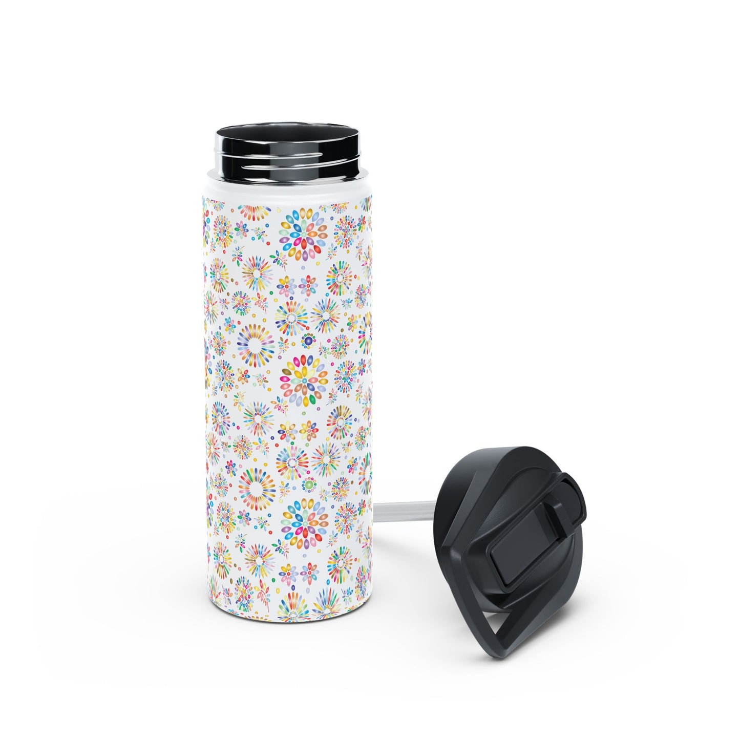 Vibrant Vibes Stainless Steel Water Bottle, Standard Lid