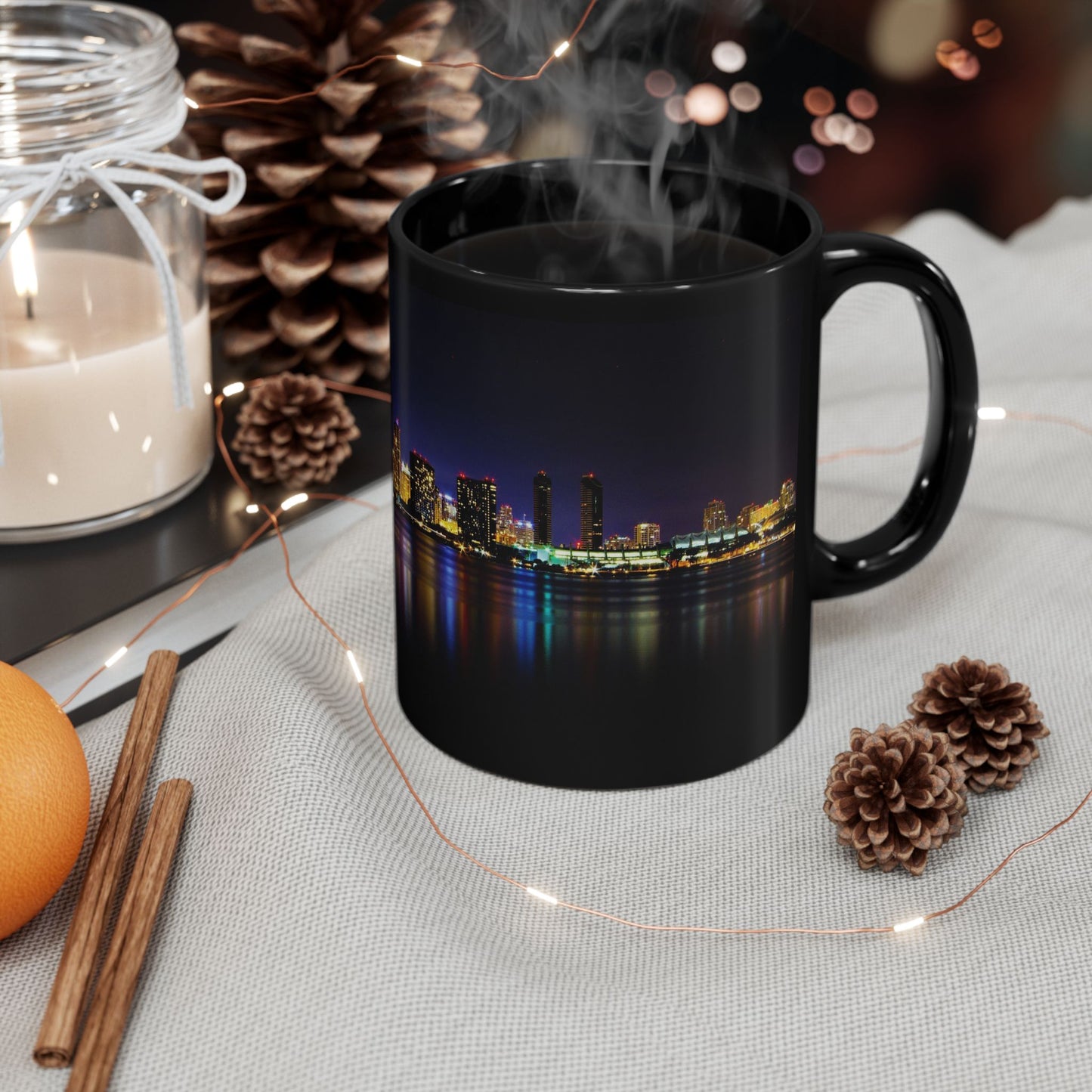 City Nights, Bright Lights Black Mug - 11oz, 15oz