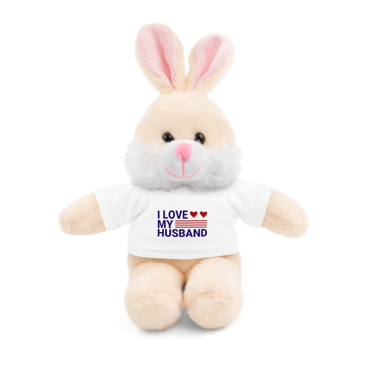 Stuffed Animal with "I love my husband" Tee, Gift for husband