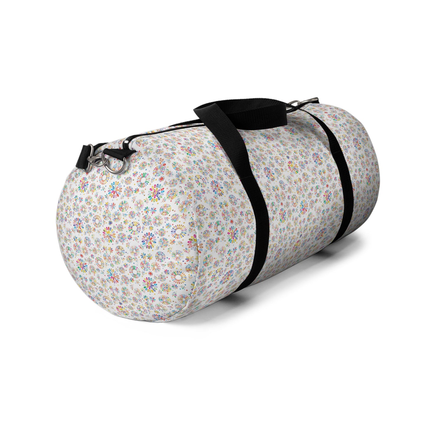 Vibrant Vibes: Happy Color Duffel Bag / White