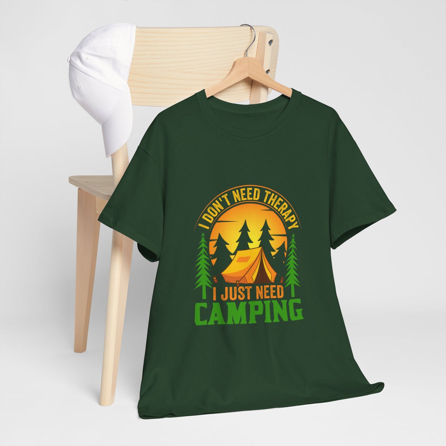 Camping Therapy Unisex Heavy Cotton Tee - Perfect for Outdoor Enthusiasts