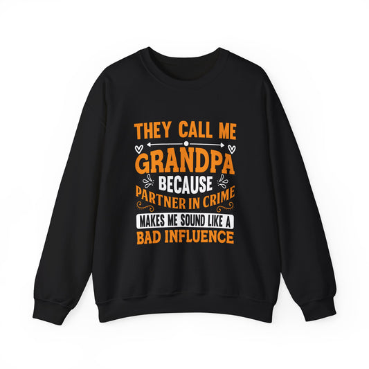 Grandpa's Partner in Crime Sweatshirt | Fun Gift for Grandfathers