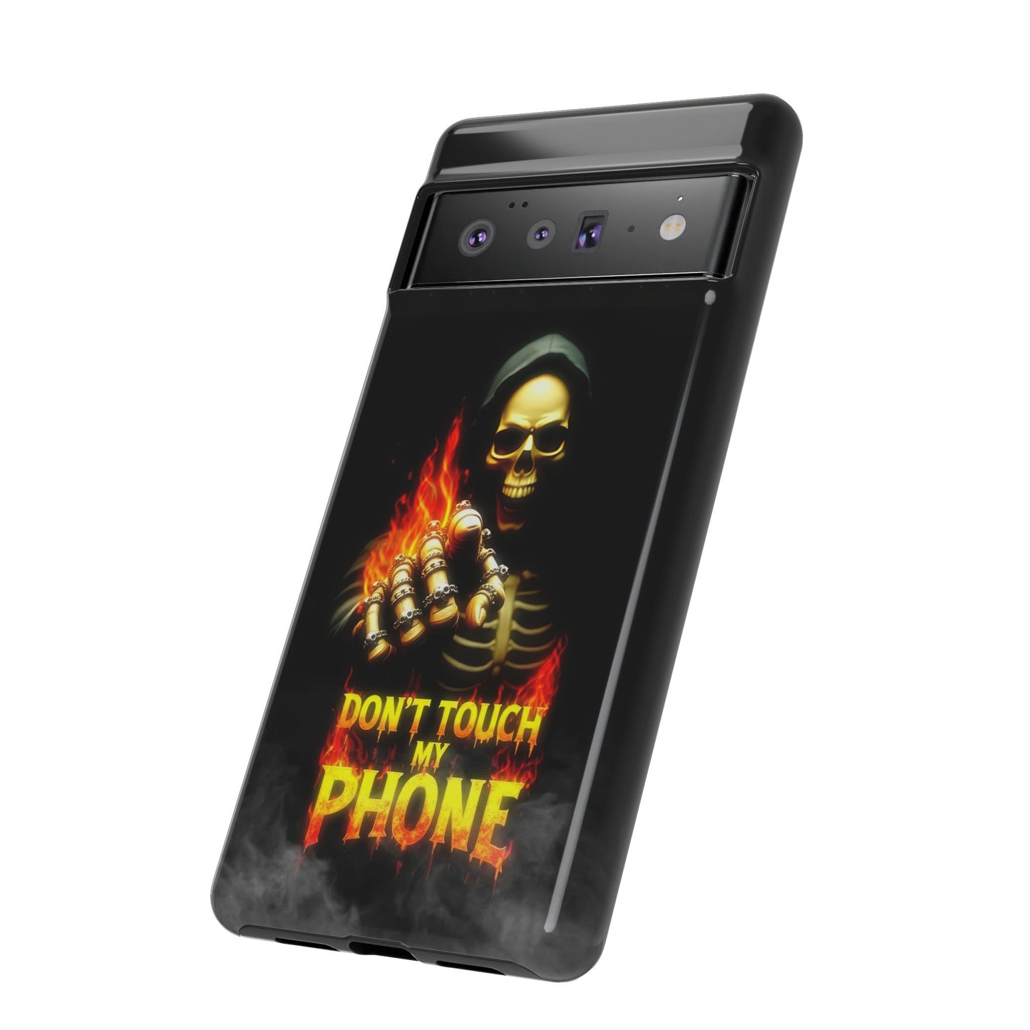 Skull Design Google Pixel Phone Case, Don't Touch My Phone Mobile Cover