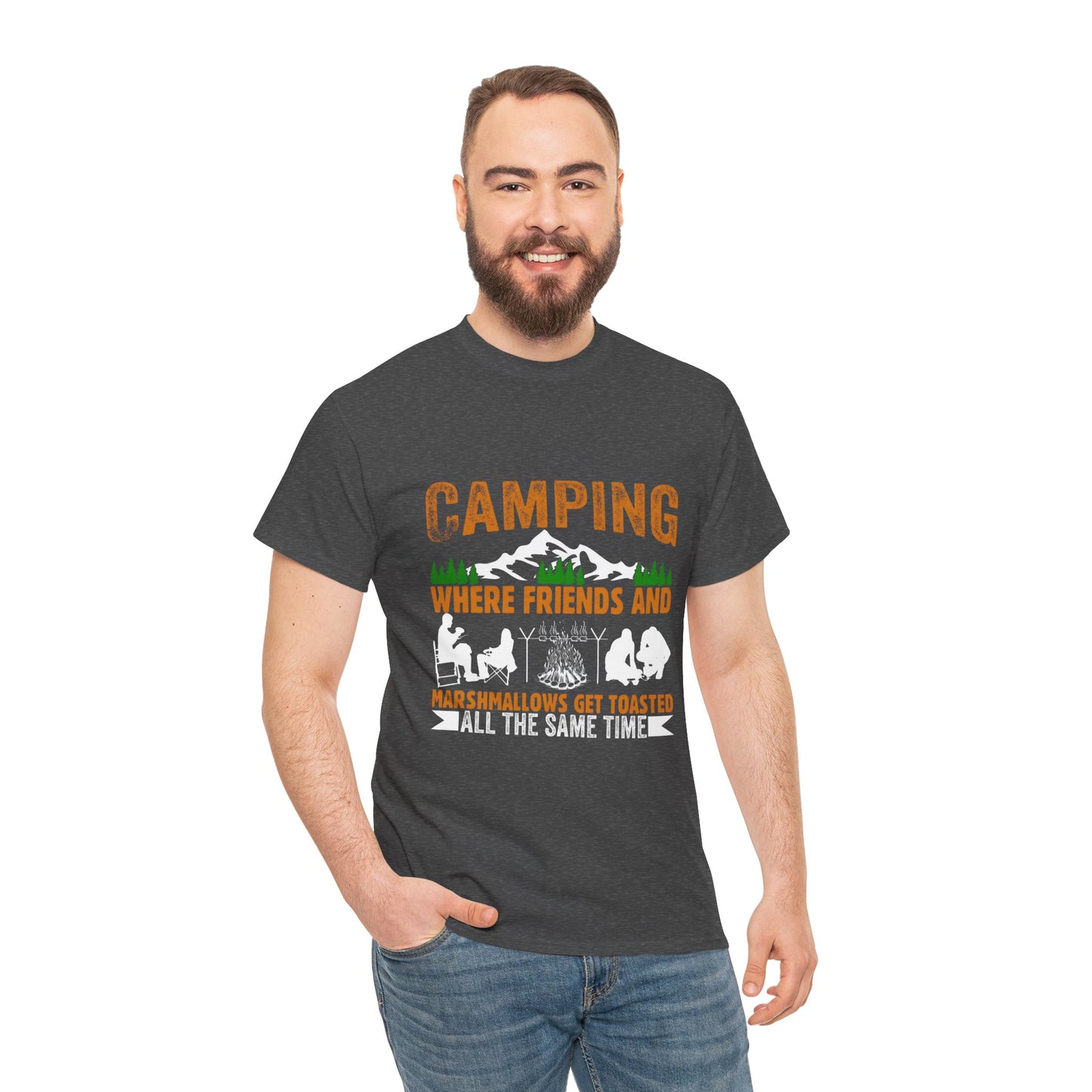 Camping Friends Unisex Heavy Cotton Tee - Perfect for Outdoor Adventures