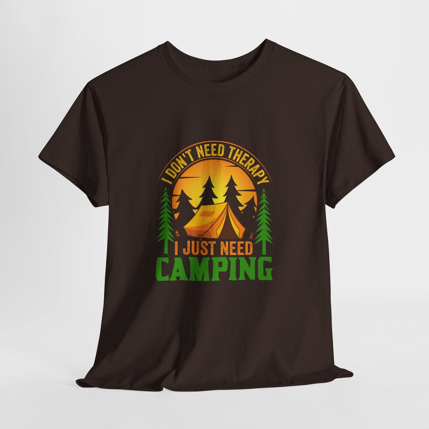 Camping Therapy Unisex Heavy Cotton Tee - Perfect for Outdoor Enthusiasts