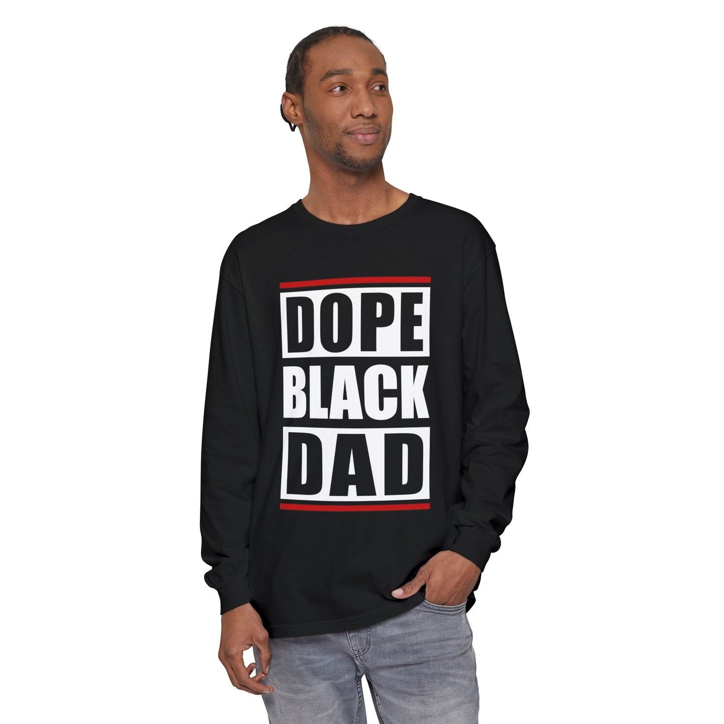 Dope Black Dad Long Sleeve Tee,  Black Dad Gift