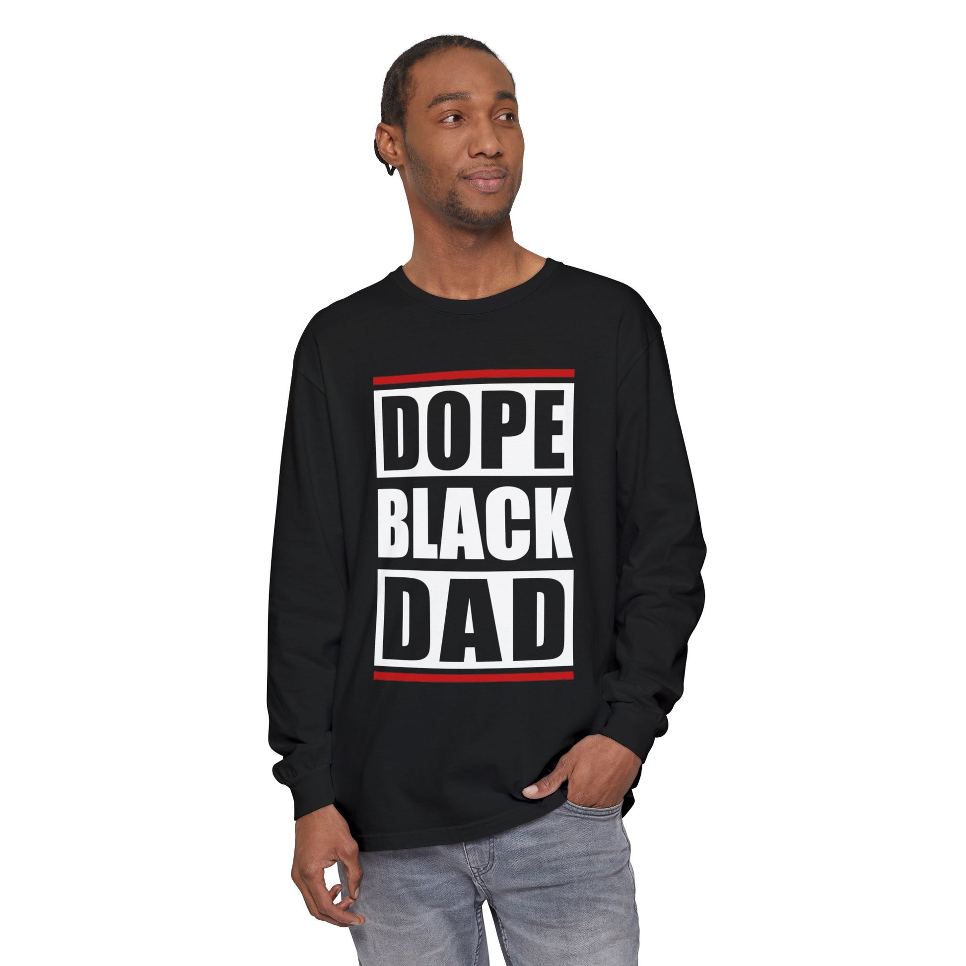 Dope Black Dad Long Sleeve Tee,  Black Dad Gift