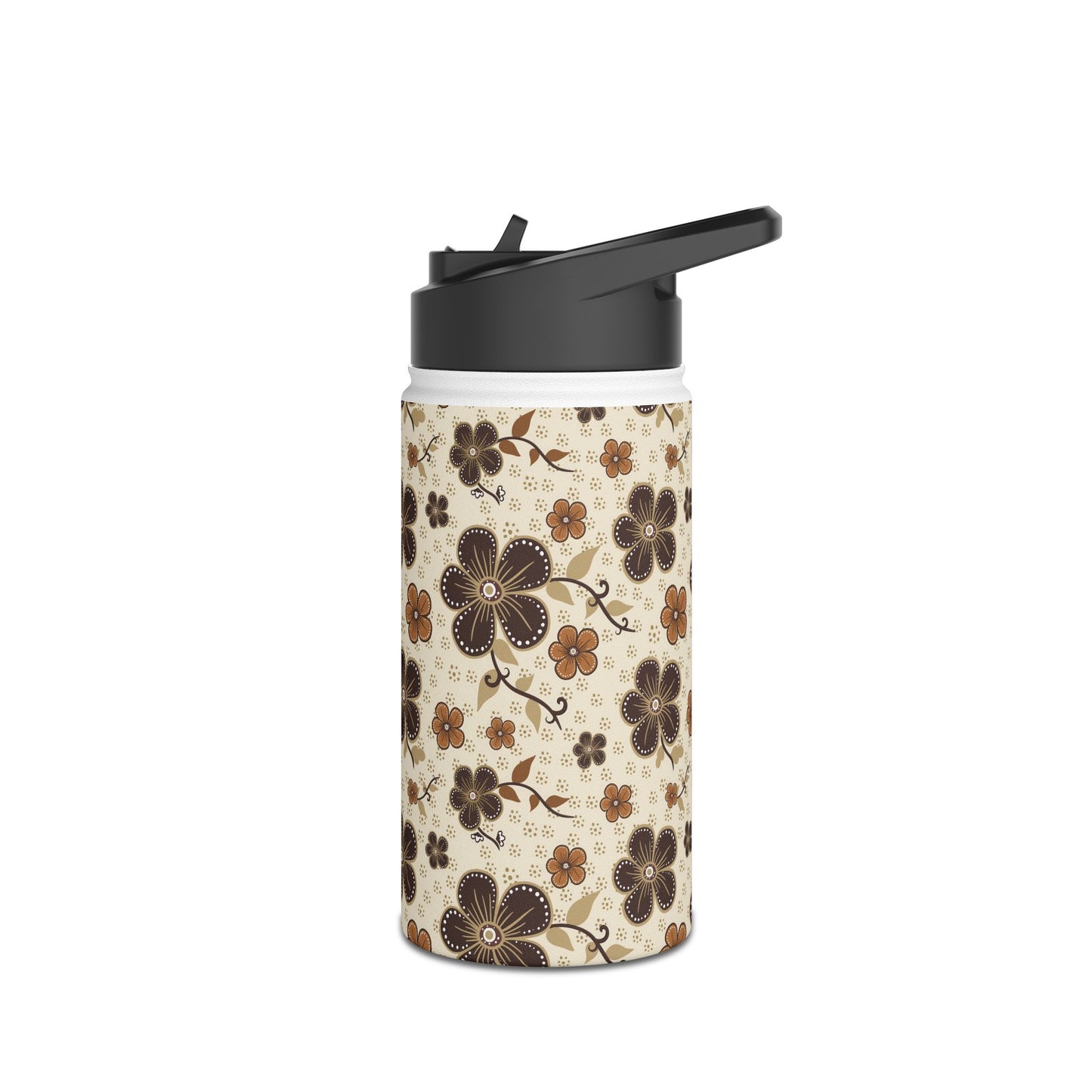 Timeless Elegance Stainless Steel Water Bottle, Standard Lid / Beige