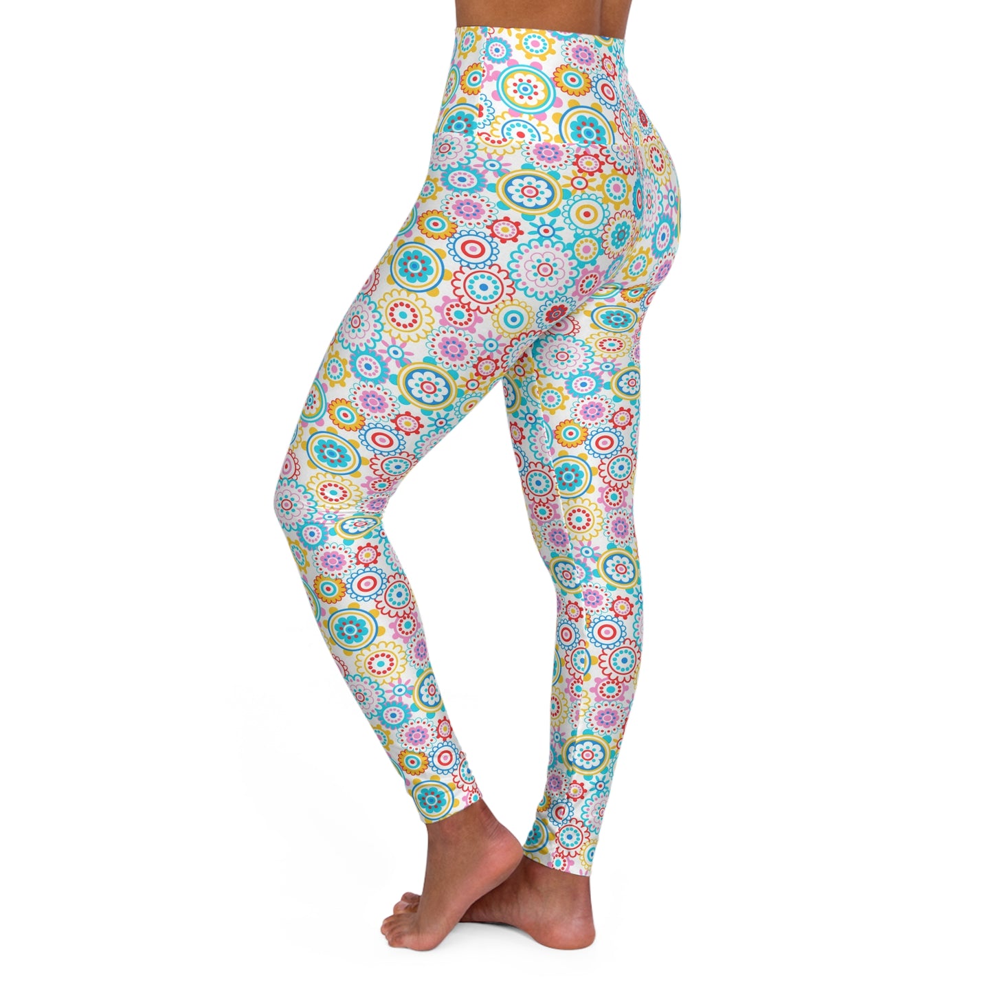 Flower Pop High Waisted Yoga Leggings (AOP)