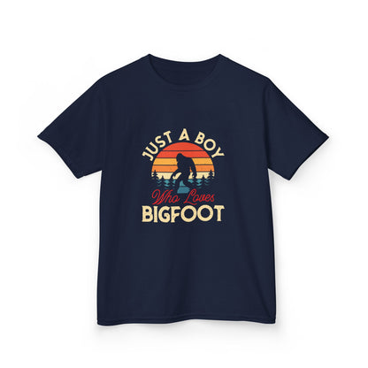 Kids Bigfoot Lover Tee - Just a Boy Who Loves Adventure