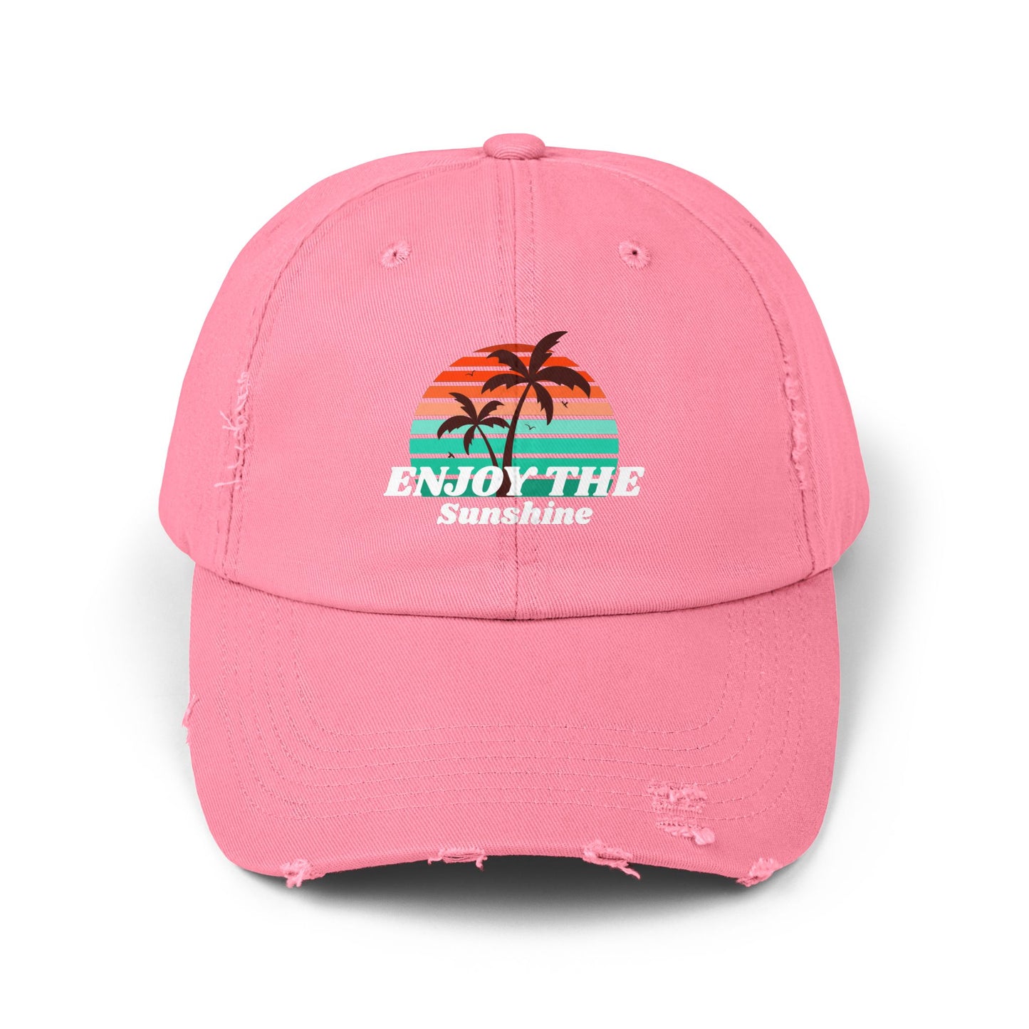 Enjoy The Sunshine Unisex Distressed Cap