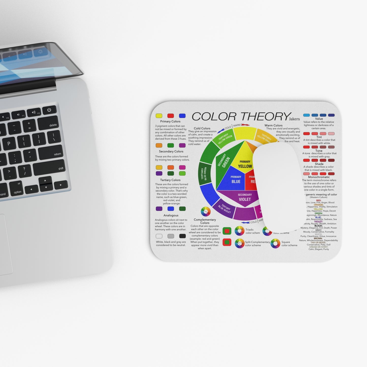 Educational Artist Tool Mouse Pad, Color Wheel