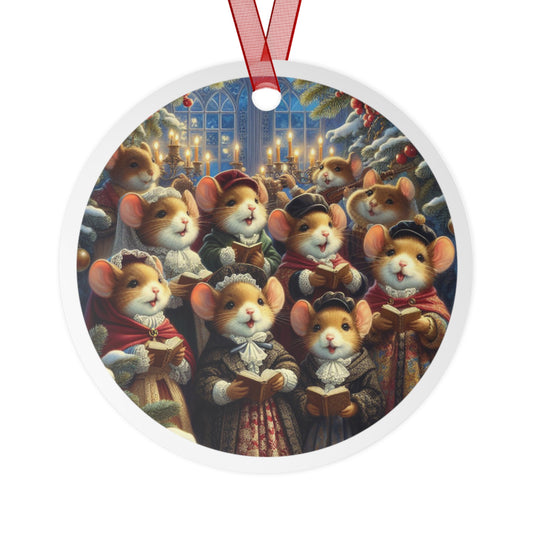 Candlelit Mouse Chorus Metal Ornaments, 2-Side Print