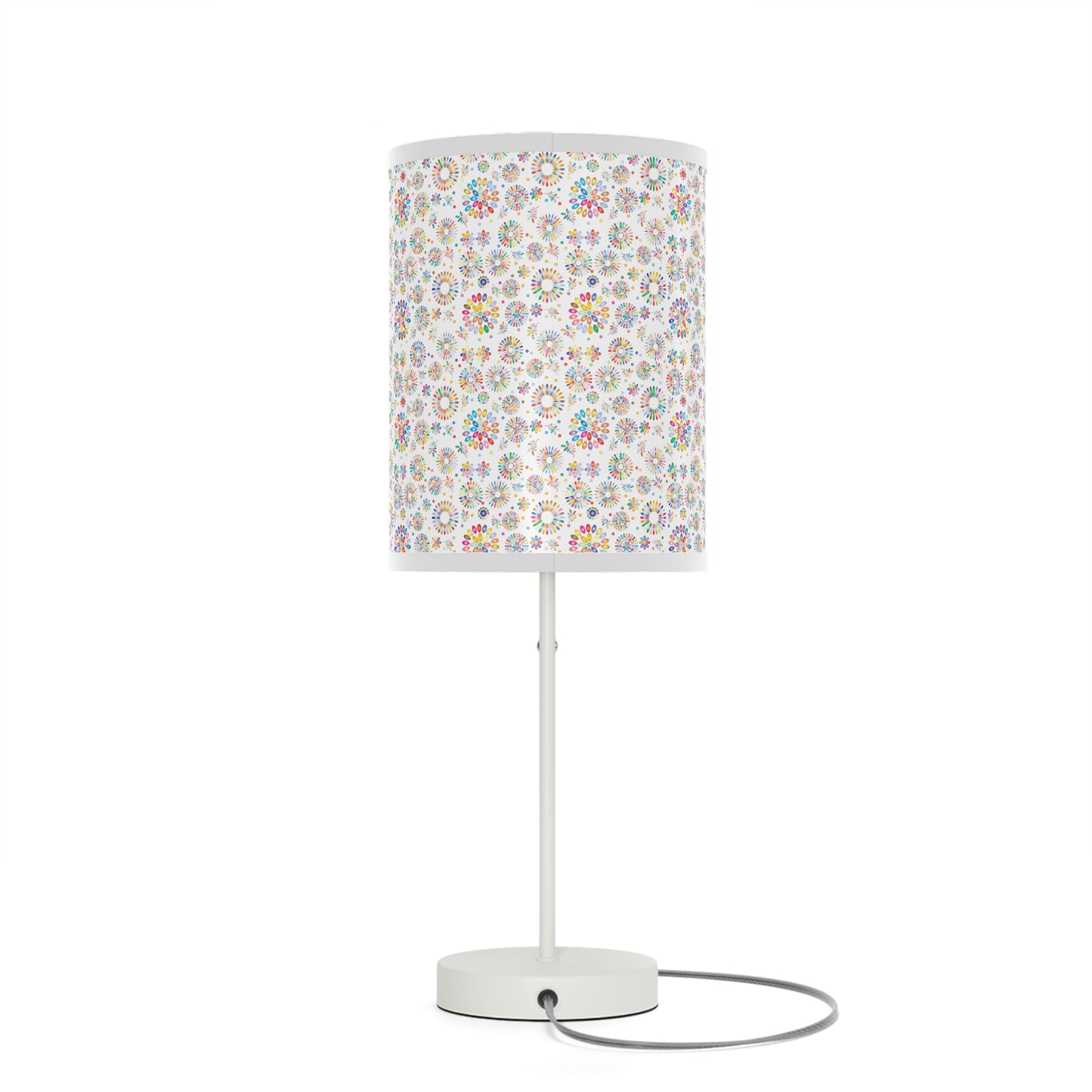 Vibrant Vibes: Happy Color Lamp on a Stand, US|CA plug / White