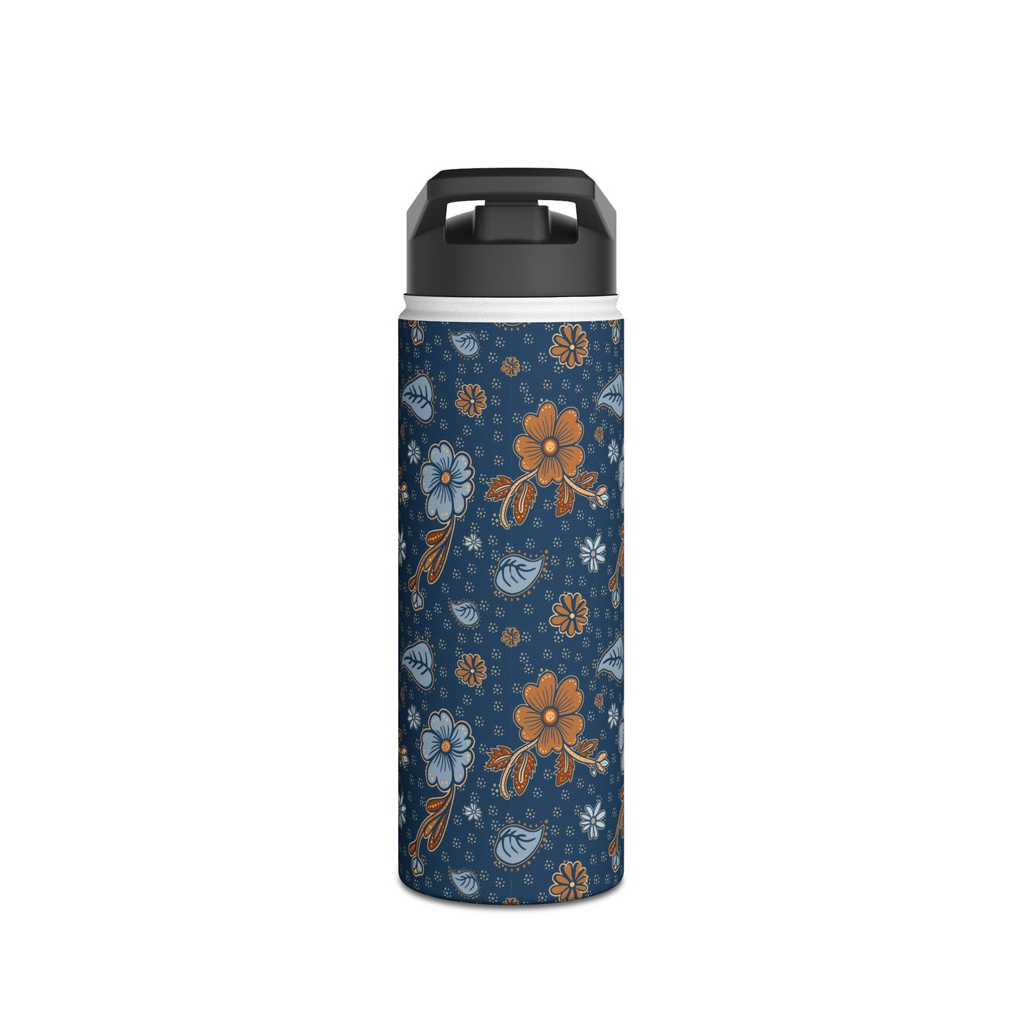 Timeless Elegance Stainless Steel Water Bottle, Standard Lid / Dark Blue