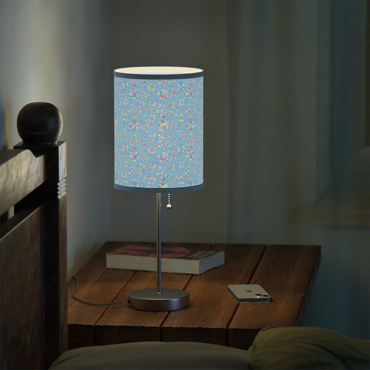 Vibrant Vibes: Happy Color Lamp on a Stand, US|CA plug / Light Blue