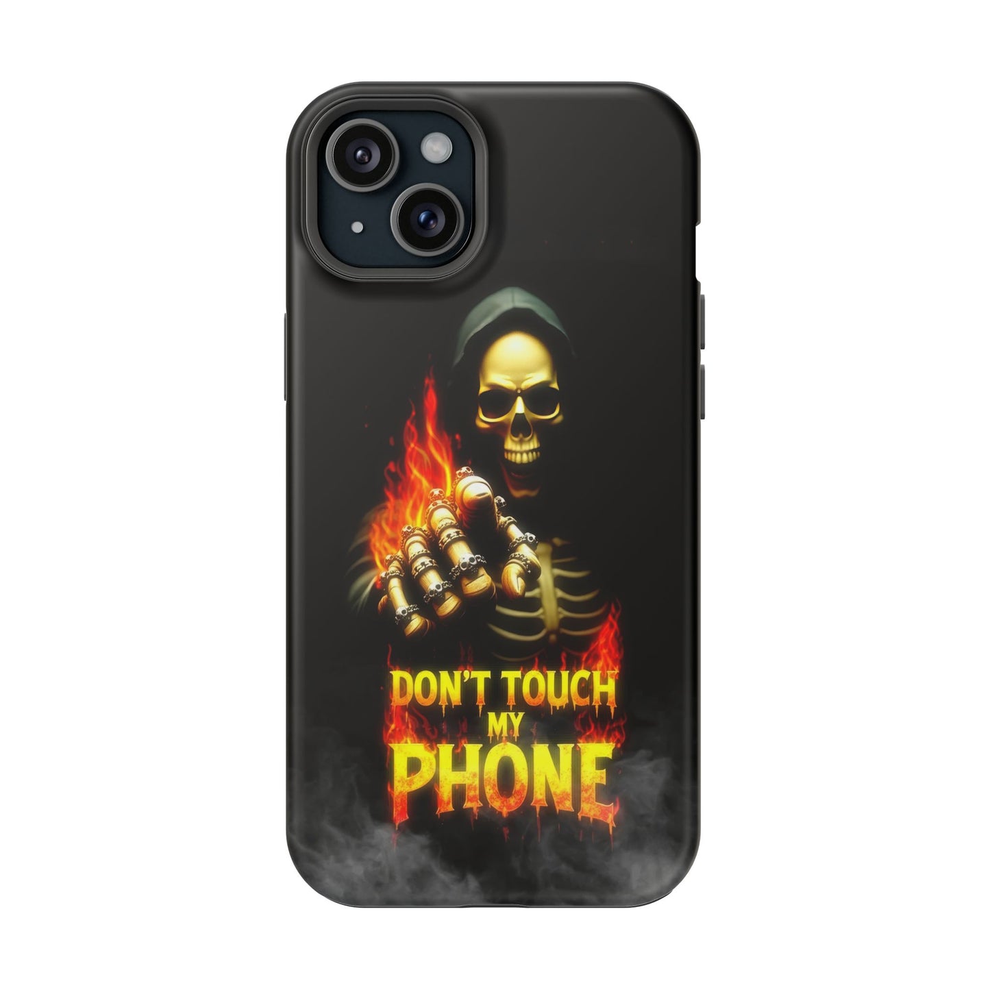 Skull Design Impact-Resistant iPhone Case, Don't Touch My Phone