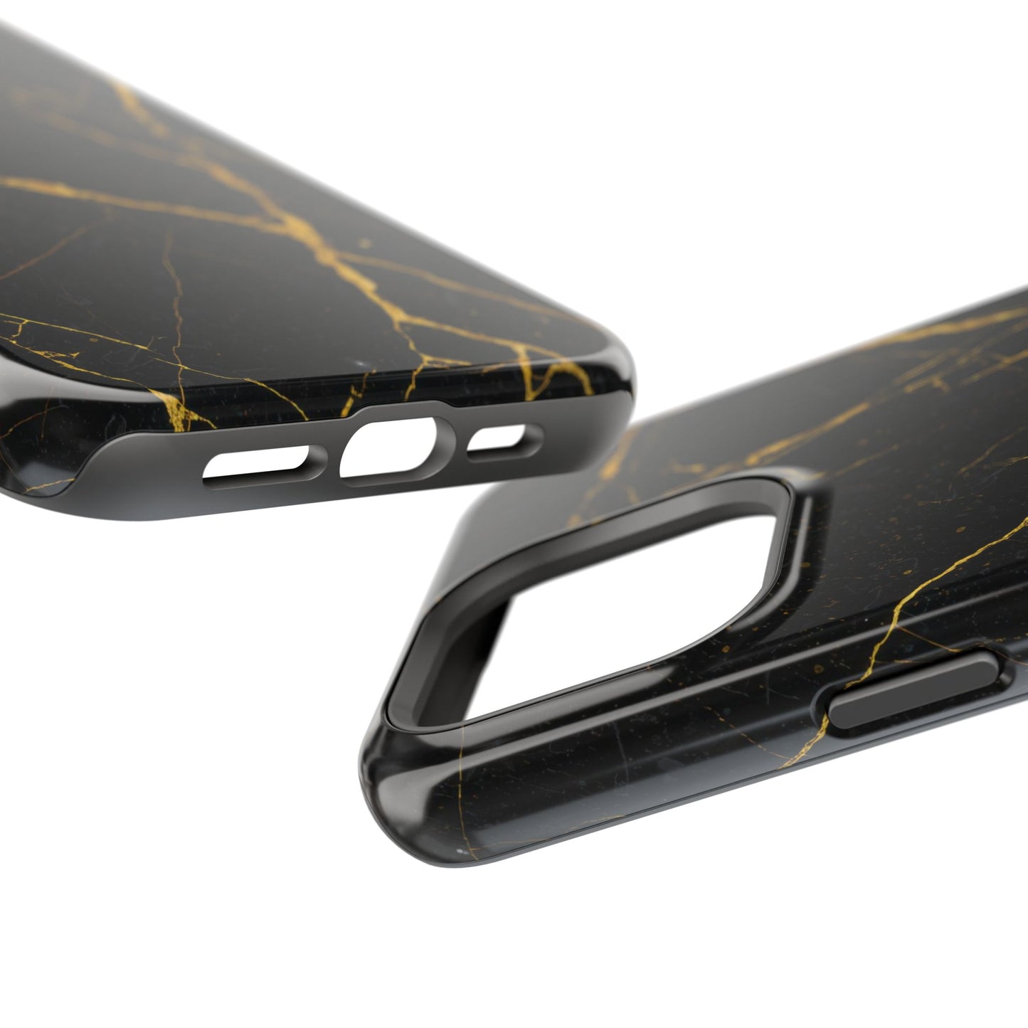 Luxury Black Marble Impact-Resistant iPhone