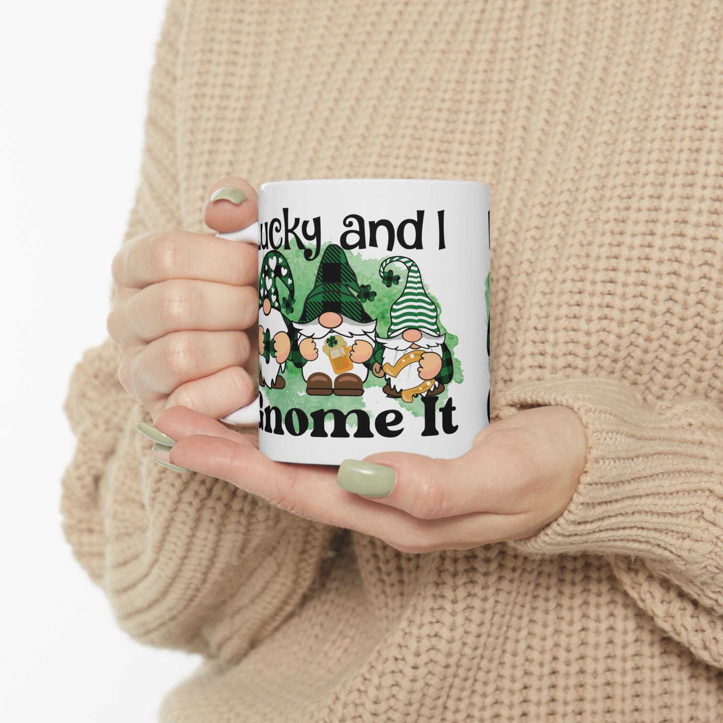 Lucky Gnome Ceramic Mug - Perfect for St. Patrick's Day and Everyday Joy