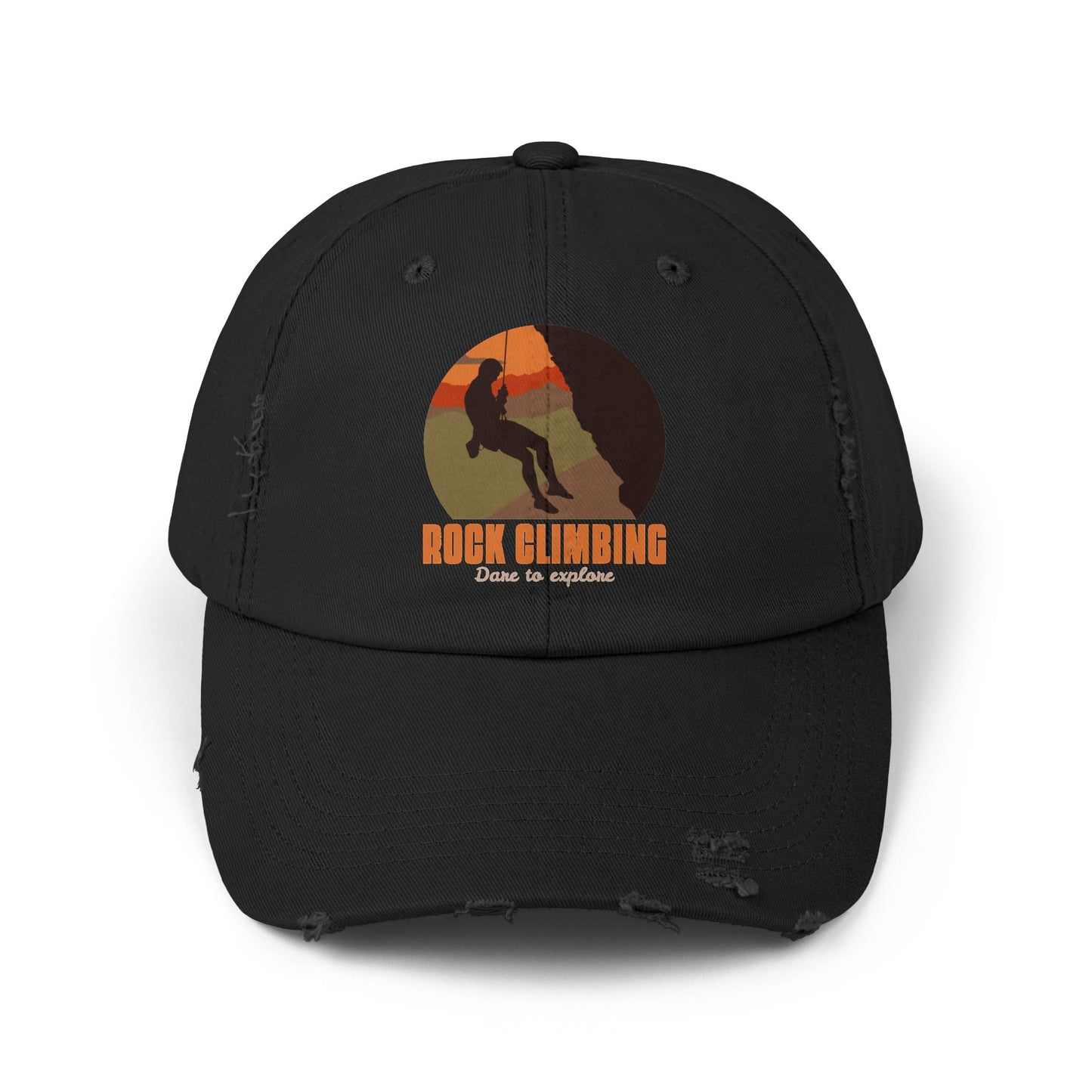 Rock Climbing Dare to Explore Unisex Distressed Cap