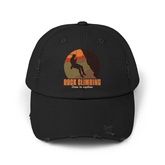 Rock Climbing Dare to Explore Unisex Distressed Cap