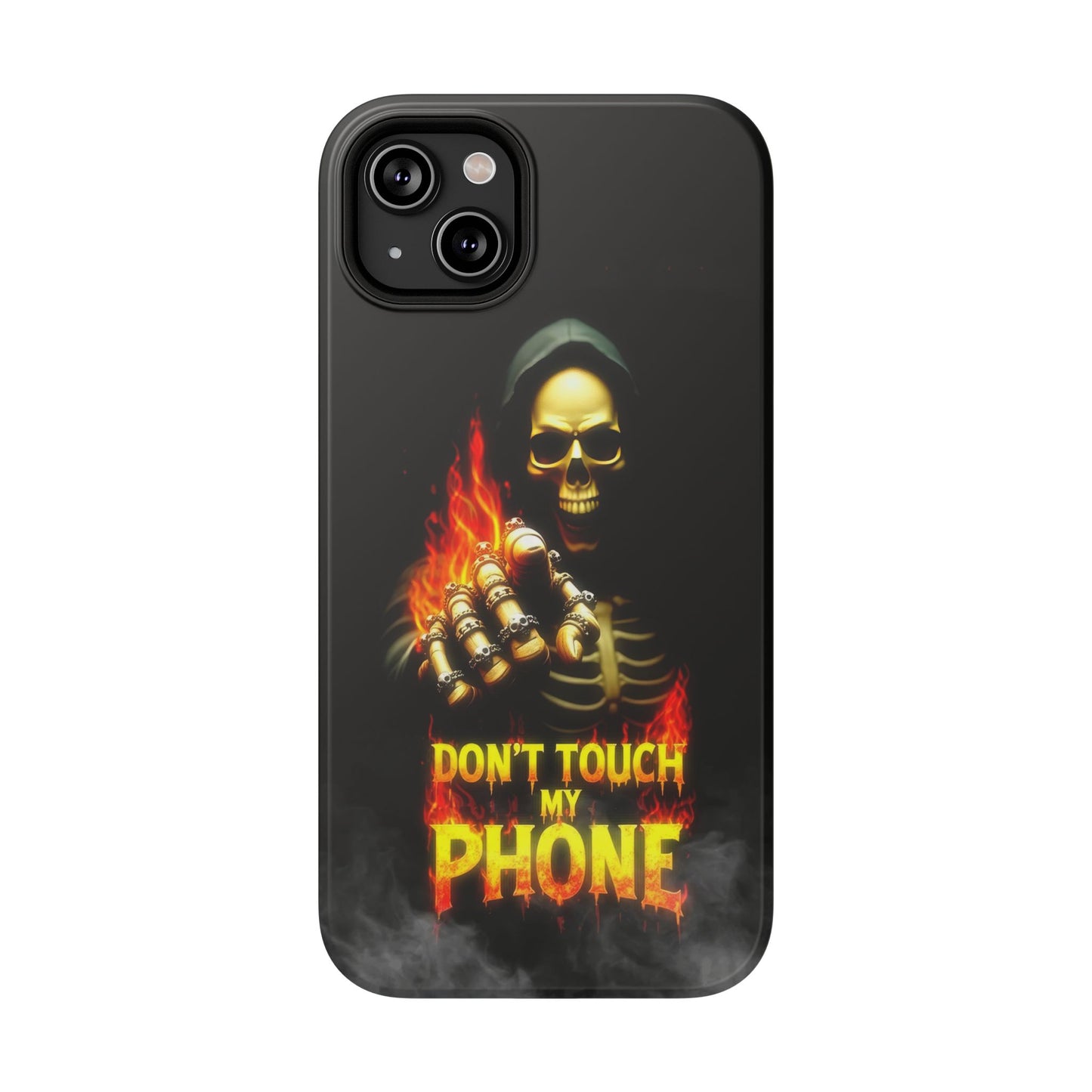 Skull Design Impact-Resistant iPhone Case, Don't Touch My Phone