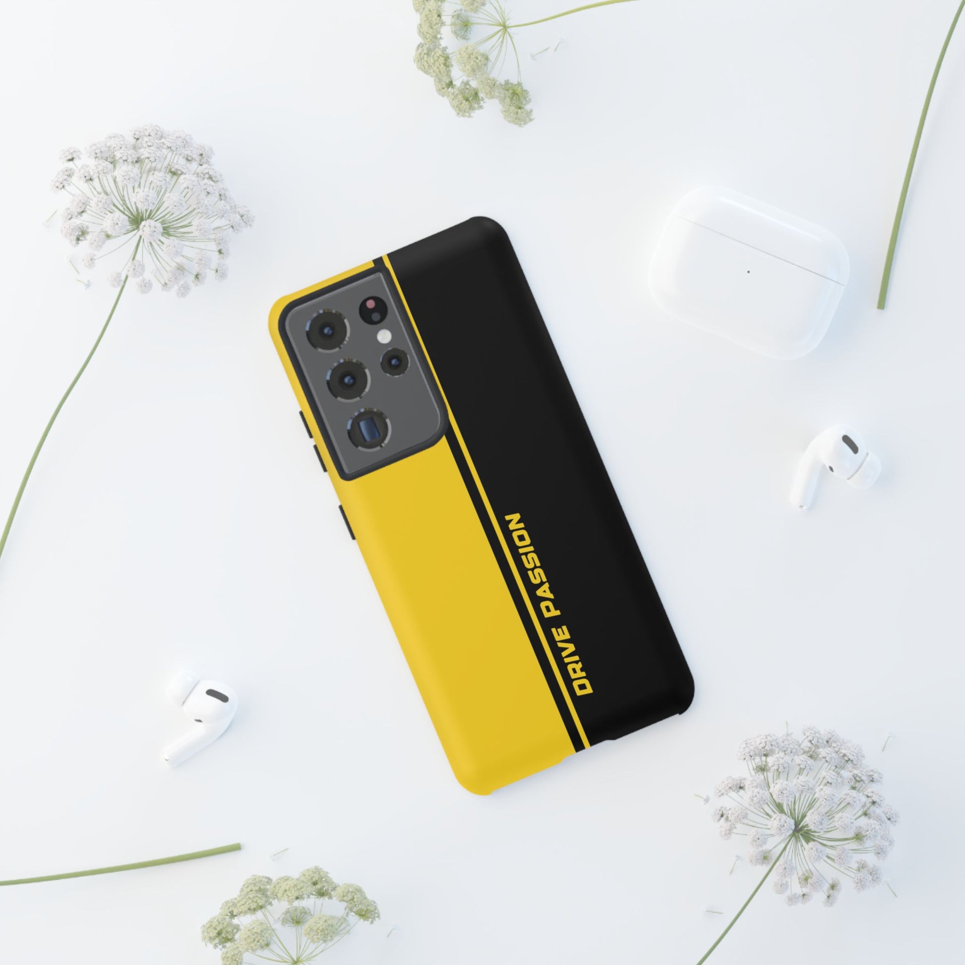 Drive Passion Tough Case – Bold Yellow & Black Design