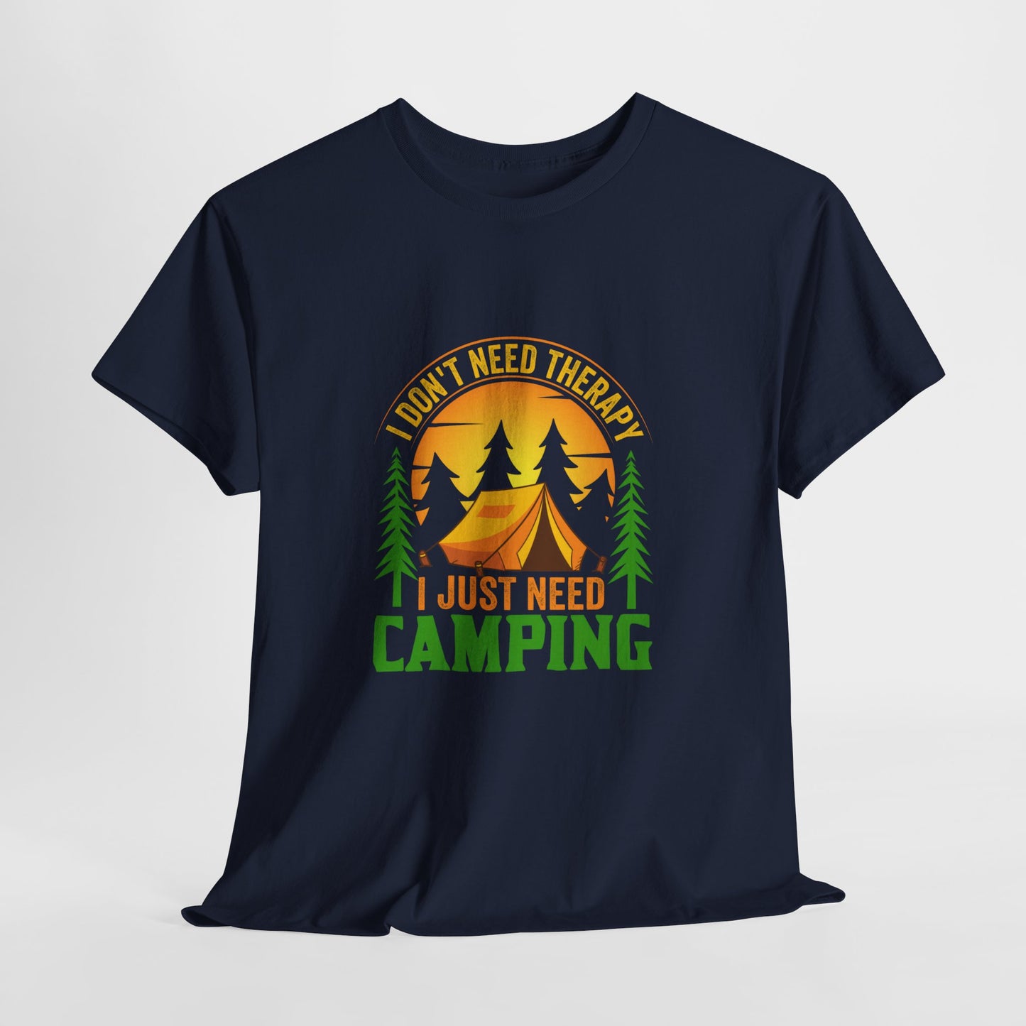 Camping Therapy Unisex Heavy Cotton Tee - Perfect for Outdoor Enthusiasts